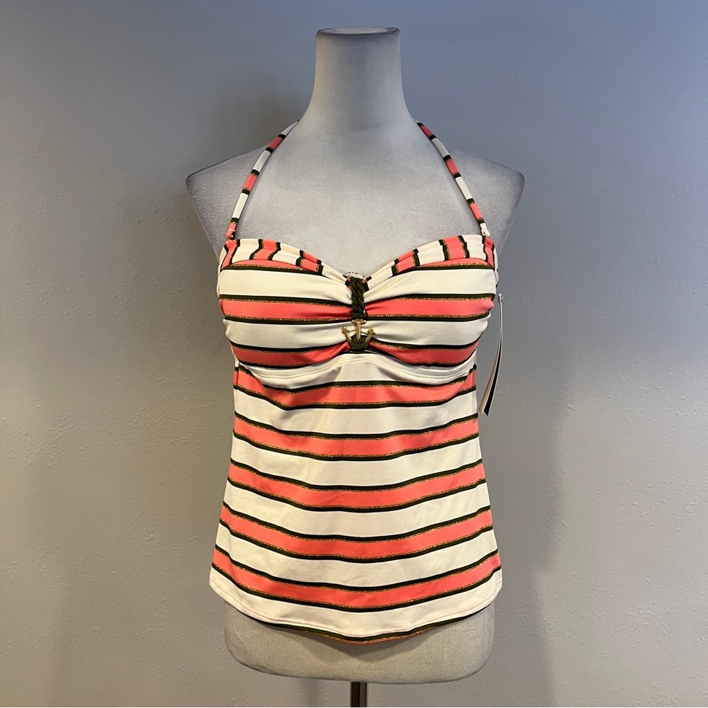 Sperry‎ halter Striped tankini Top size large